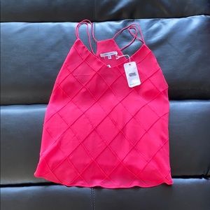 Hot pink detailed strapped top